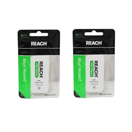 Reach Dental Floss, Waxed, Mint, 200 Yard (Pack of 2)