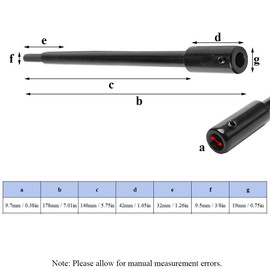 178 mm Extra Long Drill Bit Extension for Hexagonal Shafts Forstner Drill Bit with 3/8 Inch Shank, Extension Shaft for Extra Deep Hole Milling and Breakthroughs, Black