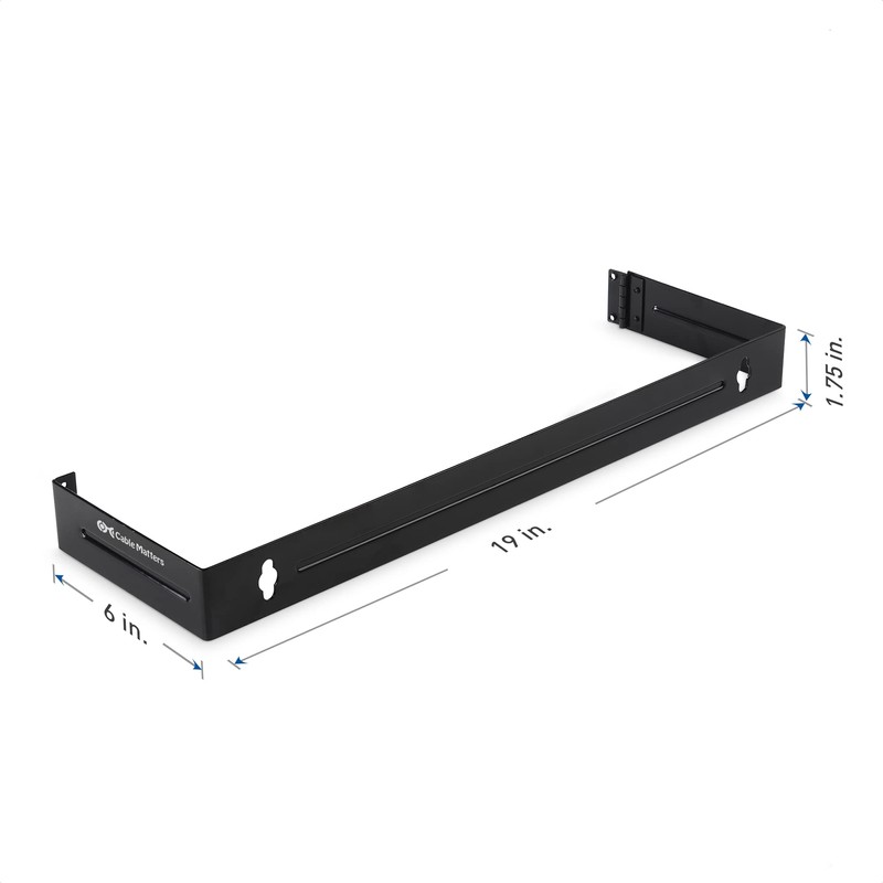 Cable Matters 1U Hinged 19" Wall Mount Panel Bracket, 22