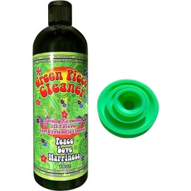 Green Piece® Glass Cleaner 1 Bottle-16 oz - With Set of 3 Silicone Plugs, All Natural Earth Friendly Multi-purpose Cleaner for Metal, Ceramic, Water Pipe