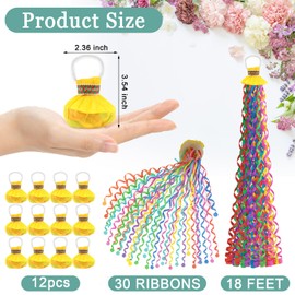12 pcs Confetti Popper Hand Throw Streamers, No Mess Colorful Streamer Poppers, for Baby Shower, Party Celebrations, Wedding, Birthday (Yellow)