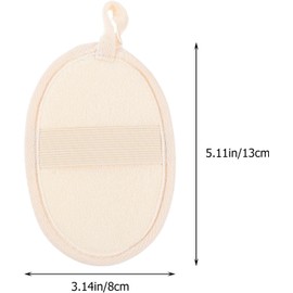 6 Piezas Estropajo de Baño Corporal de Lufa y Nylon, Beige, Asa