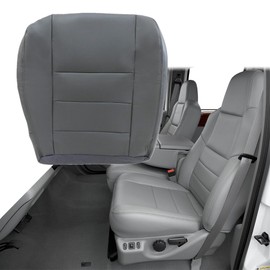 GXARTS Driver and Passenger Side Bottom Seat Cover Medium Flint Gray Compatible with Ford F250 F350 F450 F550 2004 2005 2006 2007
