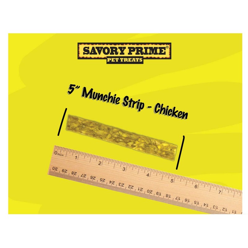 Savory Prime 12-Pack Munchie Strips, 5-Inch, Chicken