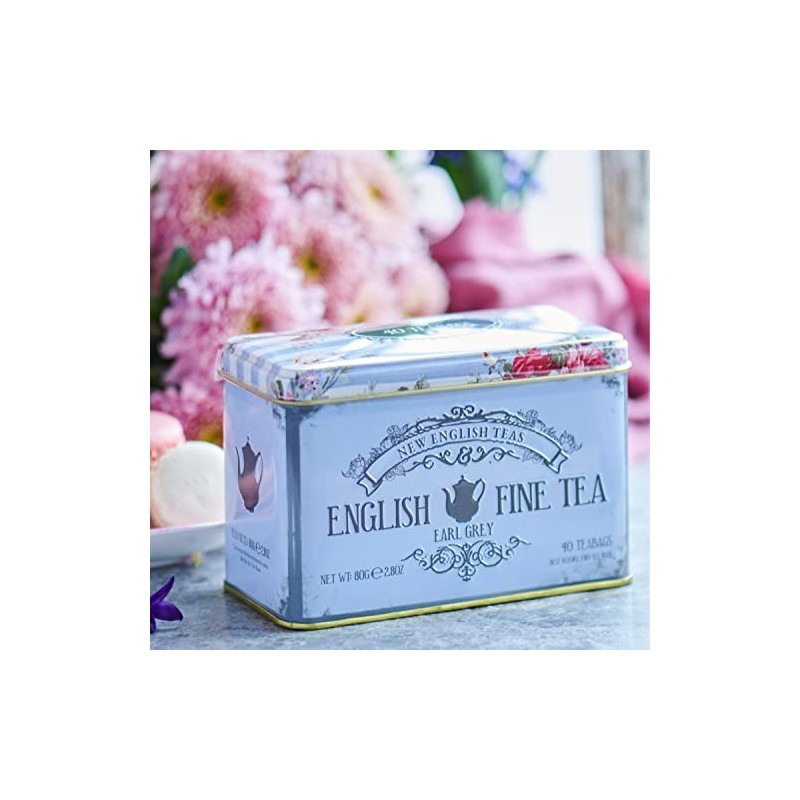 Vintage Floral Tea Tin with 40 Earl Grey Teabags