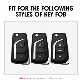 WORCAS Key Fob Cover Case Compatible with Toyota C-HR Compatible with Camry Compatible with Corolla Compatible with Scion IM TC XB 2 3 4 Universal Button Keyless Entry Remote
