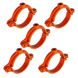 HIGHCRAFT HINGC-03-5 Industrial Decor Hinged Split Ring Pipe Hanger 3 in. Copper , with 7/8 in. Rod Fitting, Vintage Mounting Bracket for Tubing, Shower Curtain, Tiki Torch Hanging (5 Pack)