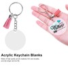 30Set DIY HandPainted Acrylic Keychain Blanks Circles Keychain Tassel Set
