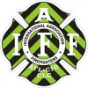 4 Inch Reflective IAFF Lime Green Chevron Firefighter Maltese Cross Sticker