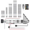 DITRIO 18pcs Underglow RGB LED Strip Light Kit DC 12V with Turn Signal and Blinking Brake Light Features for Motorcycle Trikes ATVs UTVs, M18r-TK