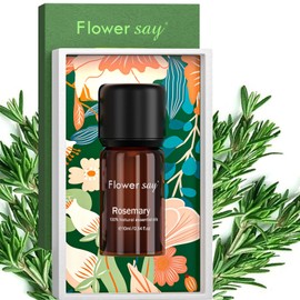 FLOWERSAY Rosemary Essential Oil 0.34Oz - 100% Pure Natural MAX Undiluted Premium Therapeutic Grade Essential Oils for Diffuser/Skin Care/Massage/Hair/Toenails