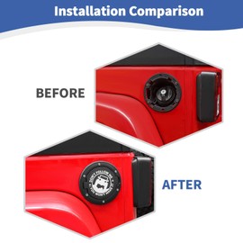 RT-TCZ - Cubierta de tapa de gasolina para Jeep JK JK, cubierta de puerta de depósito de gasolina para Jeep Wrangler JK JKU 2007-2017, accesorios exteriores de aleación de aluminio negro (logotipo