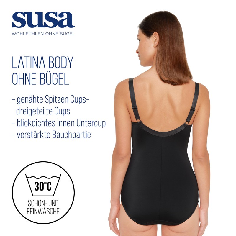 Susa Body Latina Women's Elastic Lace Body - 80D