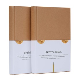 XYark 2 Pack Blank Sketchbooks, Hardcover Sketch Pads Notebook Journals Bulk with Plain Paper, 100gsm, 120 Sheets, 5.5x8.3 inch，A5