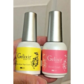 GELIXIR - Soak Off Gel - Base  -Top - No-wipe Top Coat -5 Oz / 15 mL- Any Choose - Top No wipe+ base