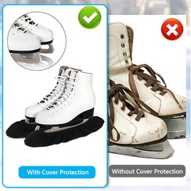 XUZOPIM 1 Pair Of Blade Protectors Ice Skates, Ice Hockey Elastic Blade Socks For Ice Hockey Ice Skates, Ice Skate Protectors Soakers For Men And Women, Ice Skate Blade Protection Accessories, L