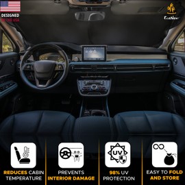 EcoNour - Parabrisas de coche para Toyota Tacoma 2016-2024, material de poliéster 240T para protección solar completa contra los rayos UV y el calor, hecho a medida para Toyota Tacoma