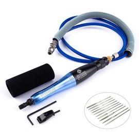SI FANG Turbine Reciprocating Pneumatic Ultrasound Grinder Micro Pneumatic Air Pencil Die Grinder Kit for Mould Metal Lapping Filing Grinding Buffing Polishing Sanding Tools