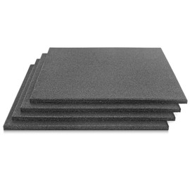 KYLINFIT 0.60 inch Thick Heavy Duty Exercise Equipment Rubber Mat Gym Flooring for Gym or Garage gym,4 Pack 19.67”x19.67” Rubber Exercise Workout Equipment Ground Mat,10.76 Sq Ft Black