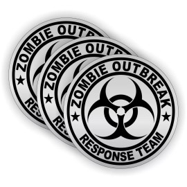 Unbranded/Generic 3 - Zombie Outbreak Response Team Hard Hat Stickers \\ Helmet Decals Labels ZORT