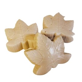 3 pc Large Leaf Shape Shea Butter & Goatmilk Soap Set - Vanilla-Almond Scented Large Oval Bars