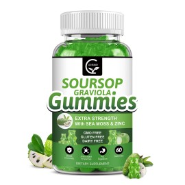 GORNVB Organic Soursop Graviola Gummies - 2200mg Extra Strength Soursop Leaves Extra...