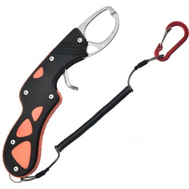 ADOFUN Fish Grip, Fish Catcher, Fishing Grip, Rust Resistant, Lightweight, Compact Design, Carabiner Included, Spiral Cord Included, Sea Fishing, Bass Fishing, Pond Fishing, Boat Fishing, Offshore
