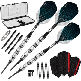 Viper Diamond 90% Tungsten Soft Tip Darts with Storage/Travel Case, Black Rings, 16 Grams