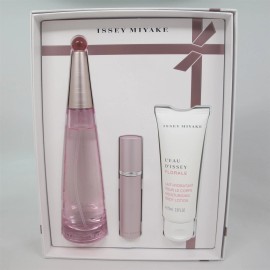 ISSEY MIYAKE L'eau D'issey FLORALE by Isssey Miyake 3 Pc Set: 0.33 & 3.0 oz EDT Spray& Lotion