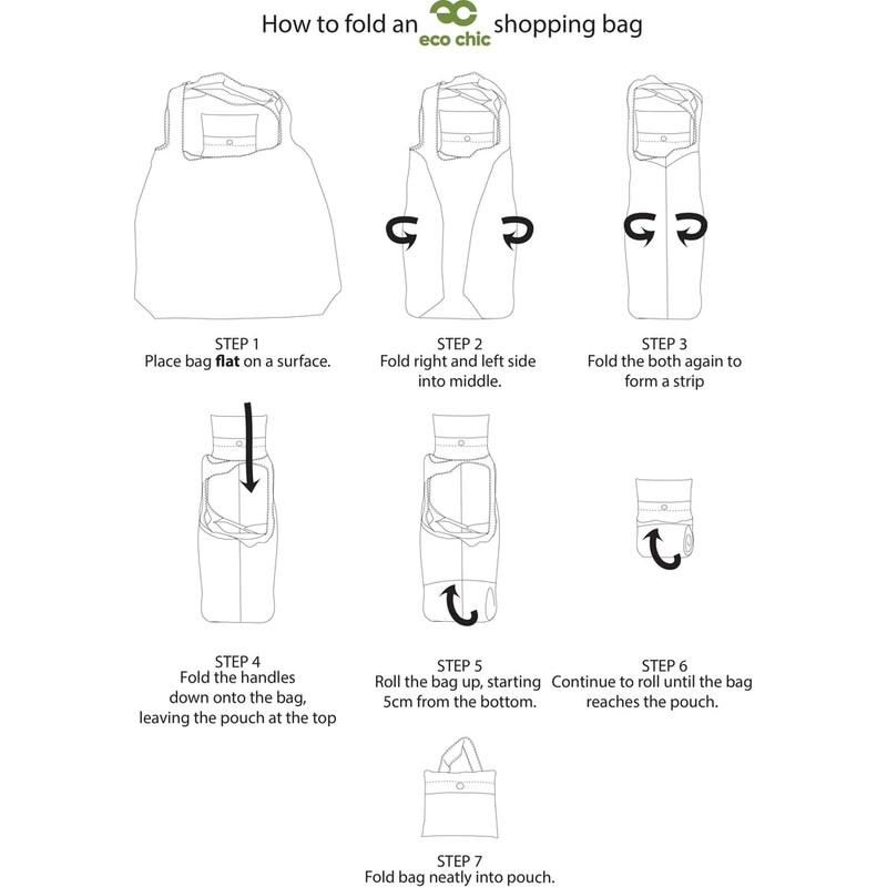 ECO CHIC Lightweight Foldable Reusable Shopping Bag Water Resistant Tote