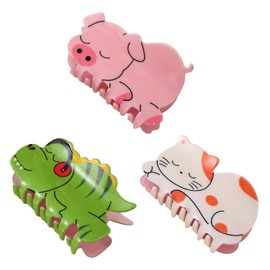 Pink Pig Delicate Dinosaur Hair Clip Hair Claw Stylish Pig Hair Grip Animal Hair Fastener Hair Accessory For Various Occasion Acrylic Hair Grab Clips and Barrettes