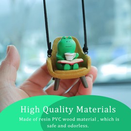 ZWZCYZ Frog Car Hanging Ornament for Rearview Mirror,Green Cute Car Frog Pendant Swing Kawaii Decor Frog Charms for Car Rear View Mirror Interior Decoration Pendants