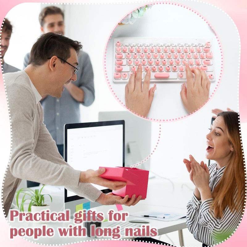 Kingdder 70 Pcs Keyboard Cover for Long Nails with Letters