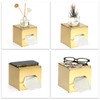 BTSKY Gold Square Tissue Box Cover - Cube Stainless Steel