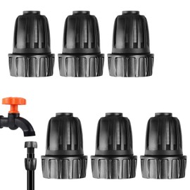 6 Pcs Drip Irrigation Hose Connectors, 3/4 Inch to 1/2 Inch Faucet to Hose Adapter, Irrigation Tubing Drip Connectors