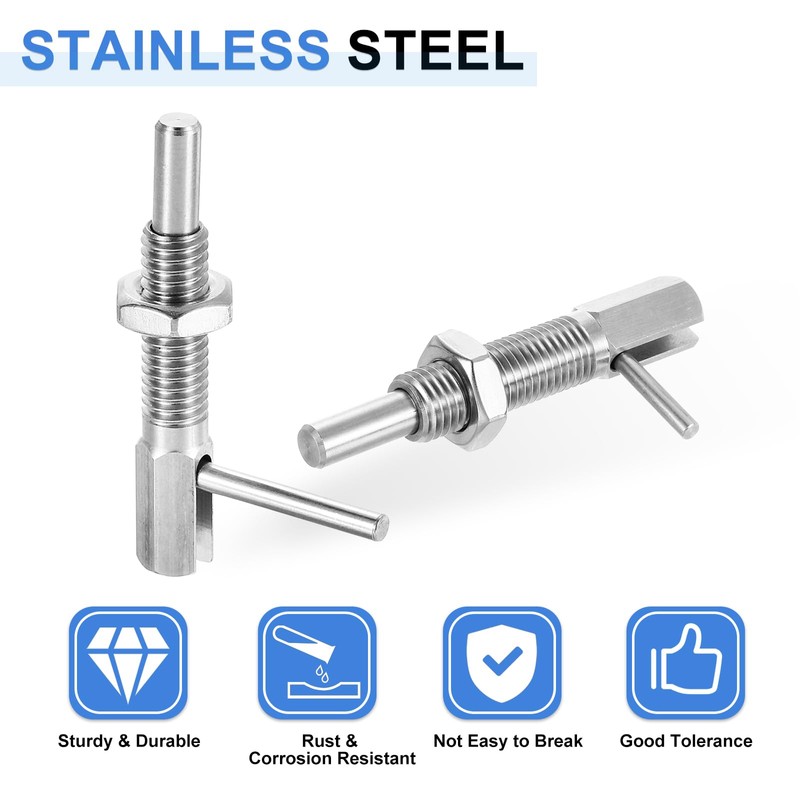 sourcing map 3Pcs Retractable Indexing Plunger Pin, M16 l Spring