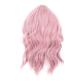 LC210-1 Curly Wavy Wig Pink Pastel Short Bob Synthetic Wigs Cosplay Costume Wigs for Women
