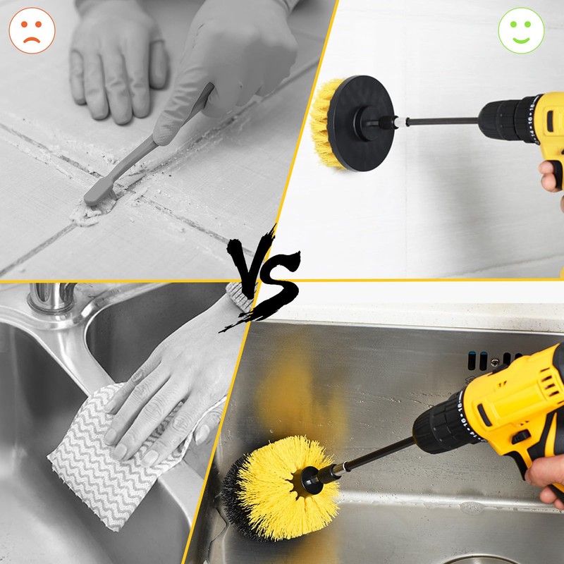 SHIELDPRO 18 Pack Drill Brush Attachment Set, Power Cleaning Scrub