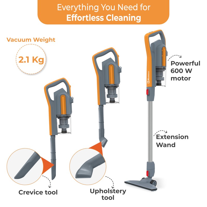 Koblenz Atlas Stick Vac 3-in-1 Cyclonic Vacuum Cleaner, HEPA Filtration,