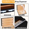 Allinside Magnetic Plastic Wrap Dispenser with Cutter and Labels, Aluminum