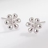Cute Mini Flower Cubic Zirconia Stud S925 Sterling Silver Earrings