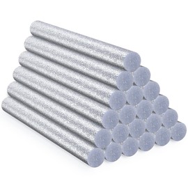 ENPOINT Glitter Silver Hot Glue Sticks, 24 PCS Full Size Hot Melt Glue Sticks Colored, 4" Long x 0.43" Dia Sparkly Gray Adhesive EVA Glue Sticks for DIY Art Craft Decoration Card