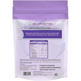 HEALTHADDICTION - Inositol 40:1 con Zinc, D3, B9 y Probióticos – Myo & D-Chiro – Suplemento Alimenticio en Polvo Vegano Sin Gluten ni Lácteos – 225 g – 45 Porciones – Sin Sabor – Ideal para Mujeres