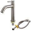 HAMILO Washbasin Faucet, Single Lever, Stainless Steel, with Attached Hose