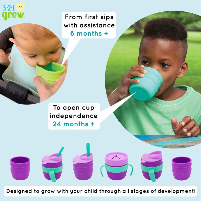 321 Grow Easy Learn Drink and Snack Set – Silicone