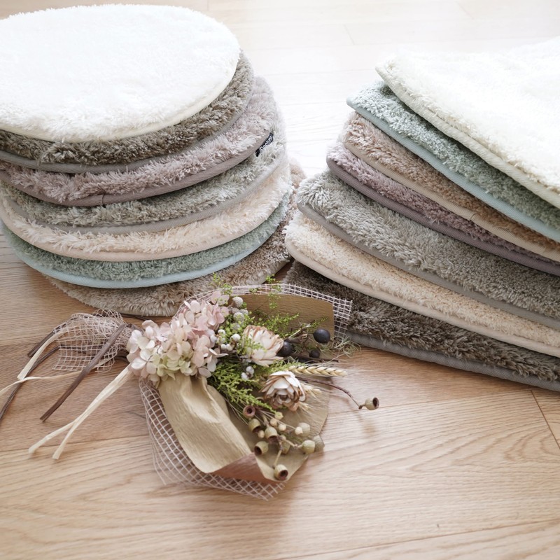Toshishimizu MS305 Rug, Feather Gray, 13.8 x 13.8 inches (35