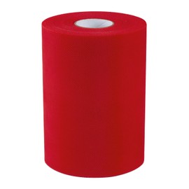 Joycrosso Tulle Fabric Rolls 6 Inch 100 Yards (300 feet) Organza Tulle Polyester Netting Spool for Wedding Decorations Gift Baby shower Crafts DIY Tutu Skirt-Soft & Drape (Red)