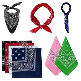 RNXSIB 6 Handkerchiefs in Various Colours, Handkerchiefs, Handkerchief Headband for Women and Men, Paisley Headband, Hair Scarf, Neck Wrap Wrist Band, Bandana, multicoloured