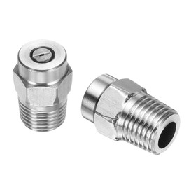 HARFINGTON 2pcs Surface Clean Tip 50 Degree 1/4 Inch NPT Male 1.07 Orifice 4000 PSI Stainless Steel Threaded Pressure Washer Spray Nozzles for Water Guns Water Broom