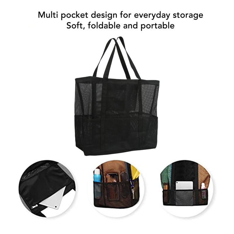 Beach Bag Large Capacity Quick Drying Soft Foldable Multi Pocket
